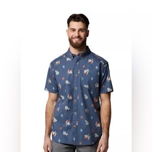 Columbia Men’s Rapid Rivers Printed Short Sleeve Shirt Scenery Inspired Large